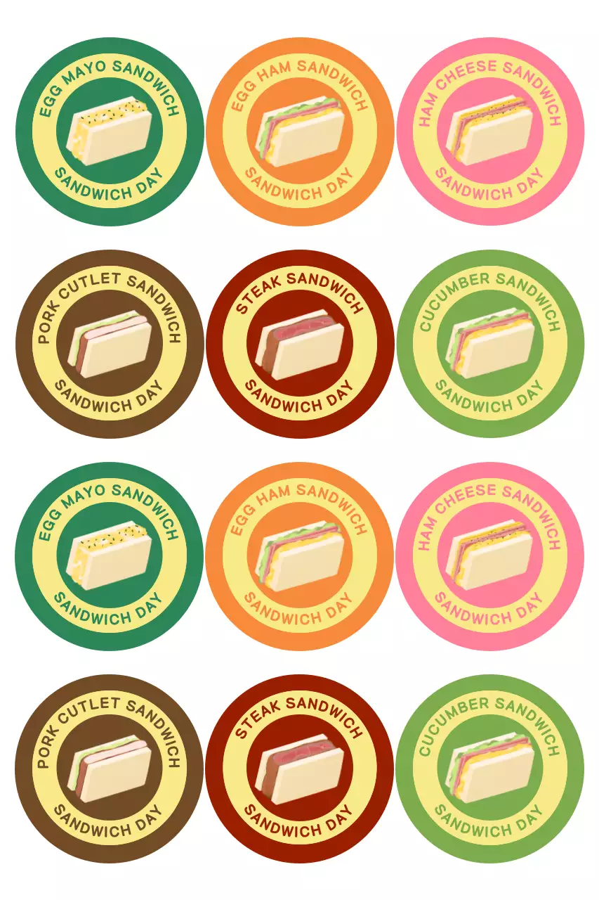 초록 팝 음식 스티커