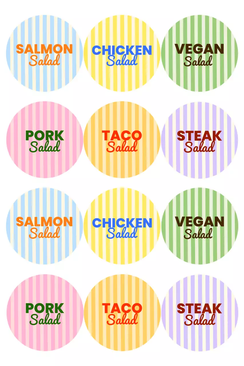 다채로운 팝 음식 스티커