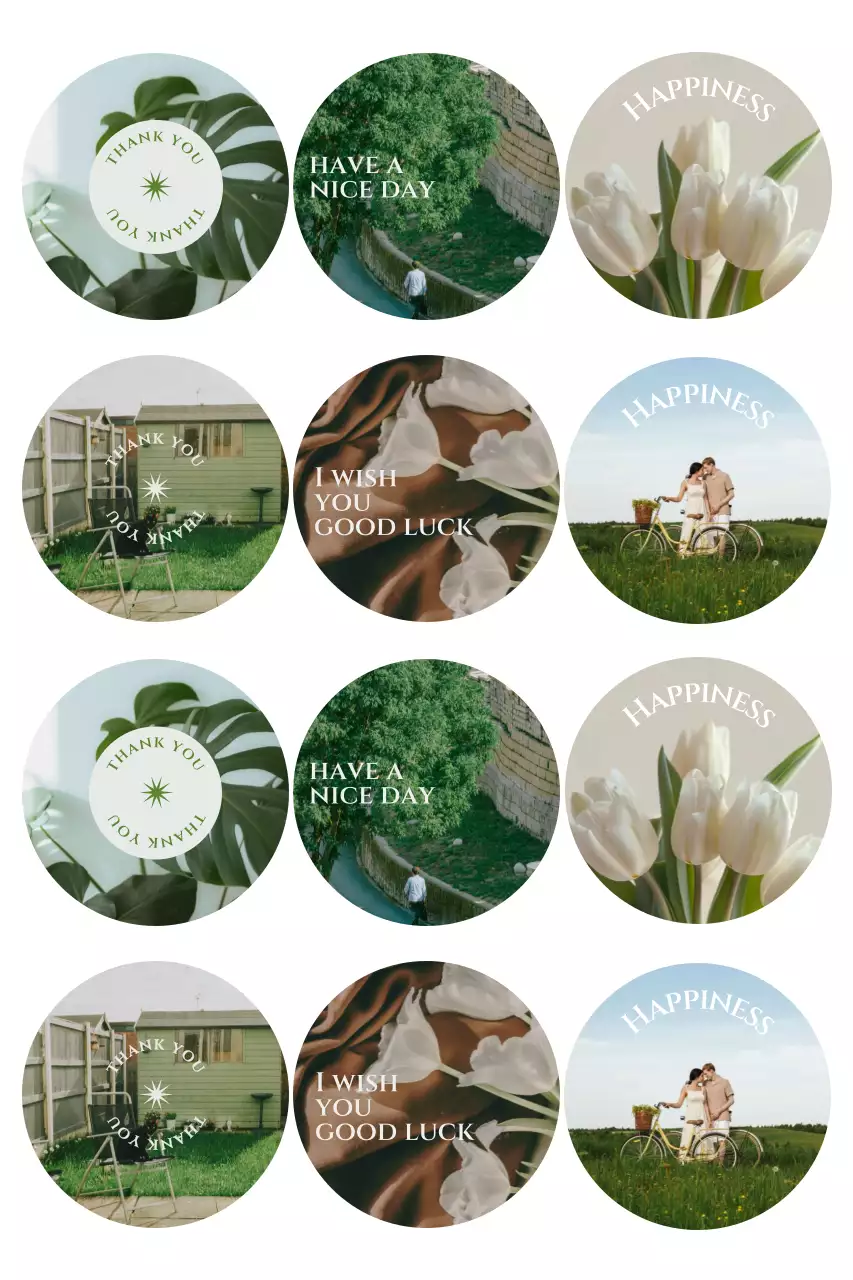 초록 미니멀 메시지 스티커