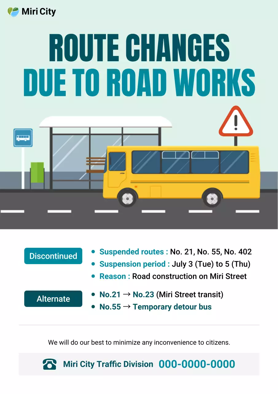 Thông báo giao thông hiện đại màu vàng