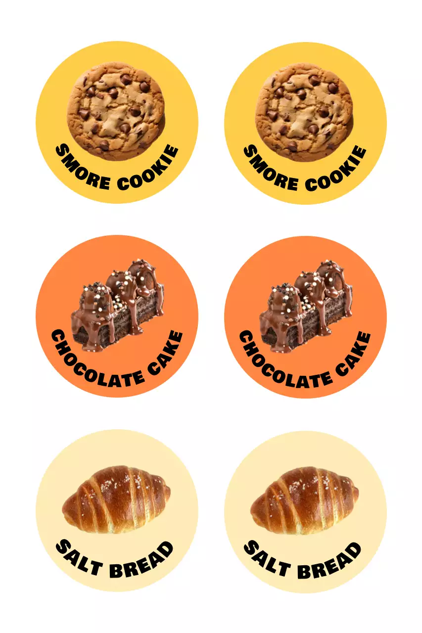 노랑 팝 디저트 스티커