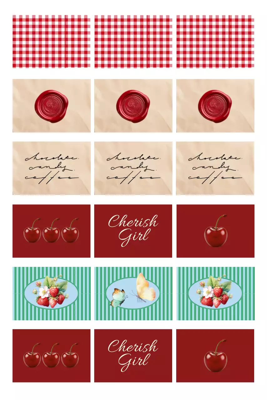 빨강 빈티지 패턴 디자인