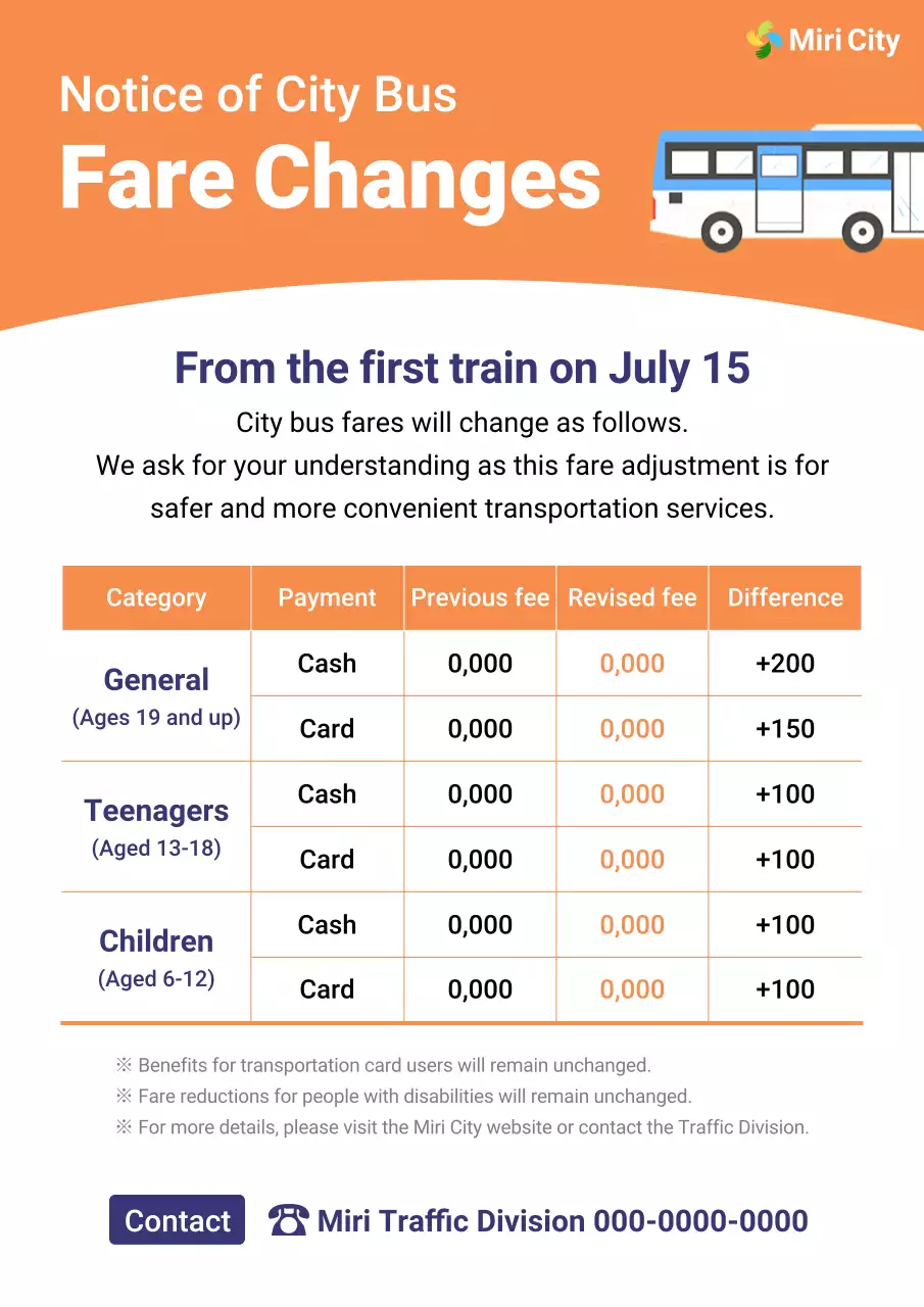 thông báo xe buýt hiện đại màu cam