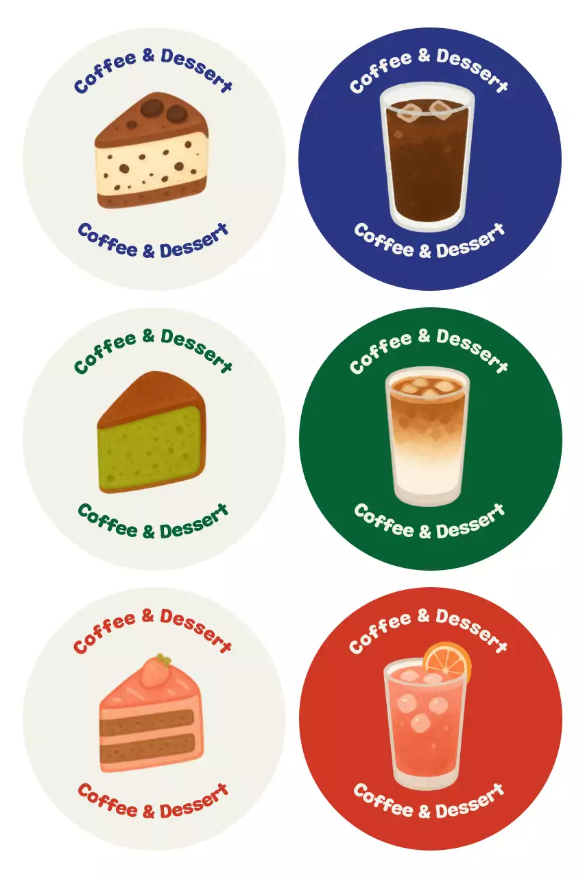 아이보리 아기자기한 디저트 스티커