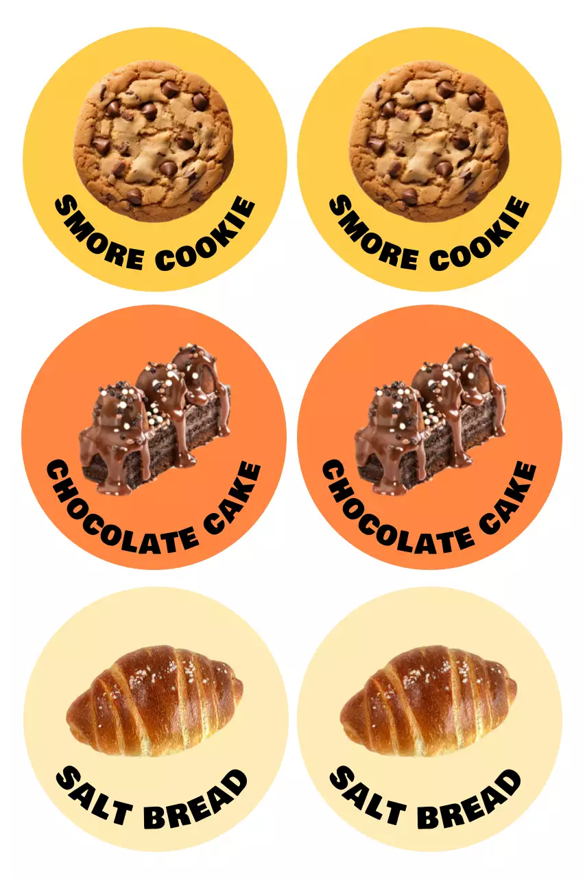 주황 팝 디저트 스티커