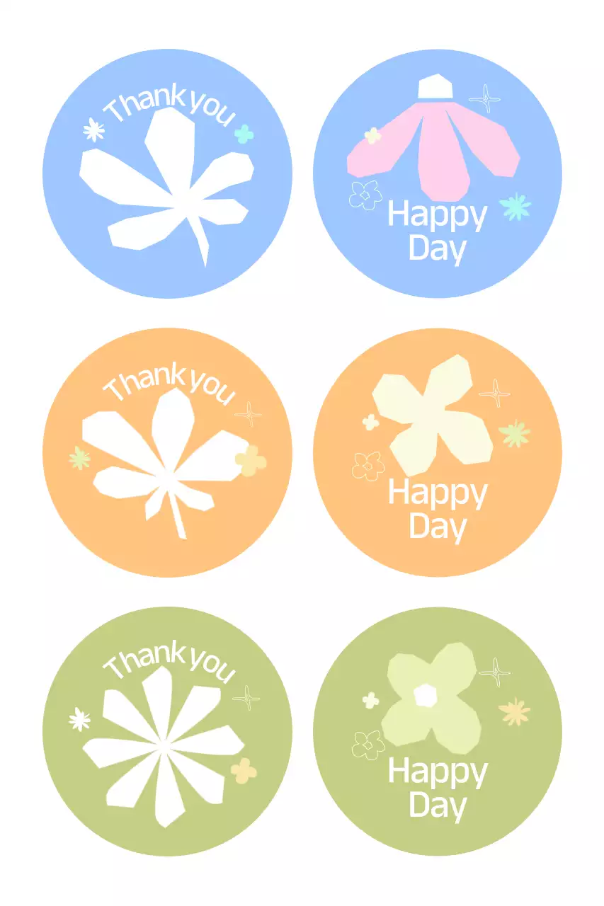 하늘색 아기자기한 스티커 문구