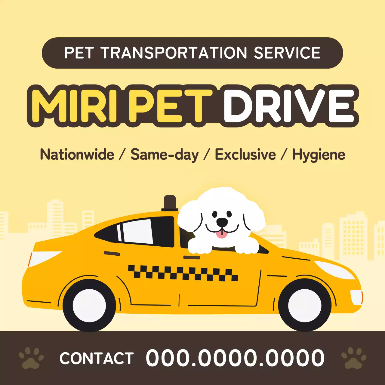 quảng cáo thú cưng hiện đại màu vàng