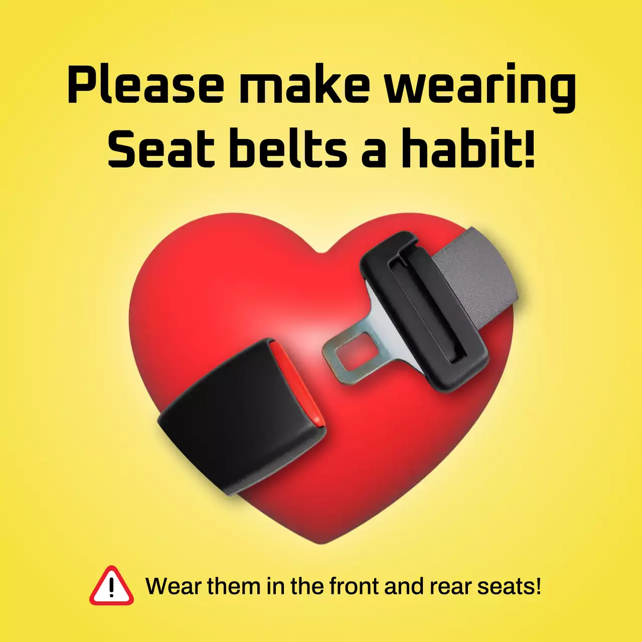 anúncio de segurança amarelo em negrito