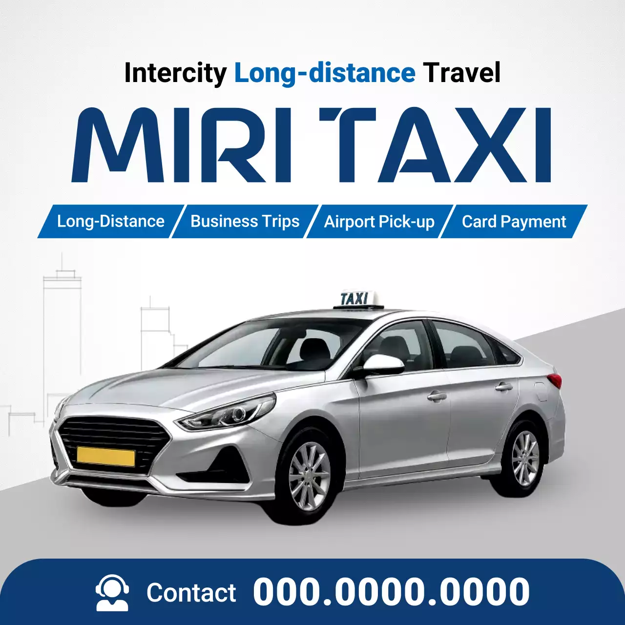 grey modern taxi advertisement