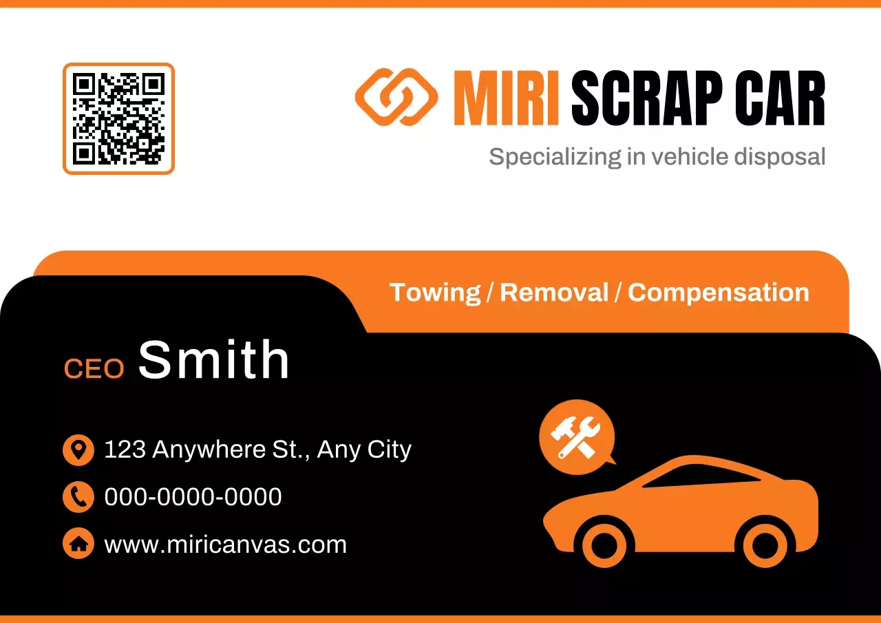 danh thiếp xe hiện đại màu cam