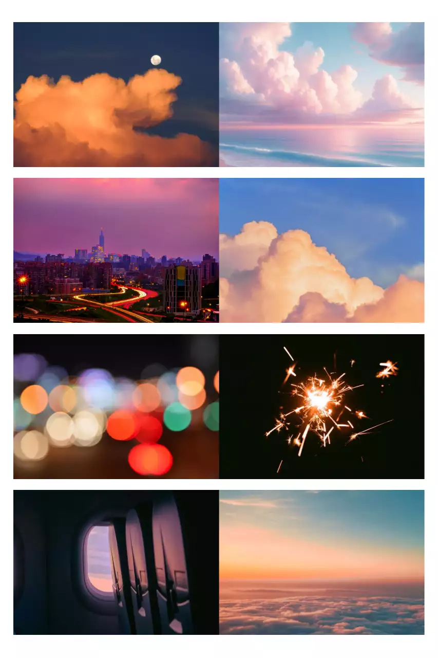 하늘색 모던 풍경 스티커