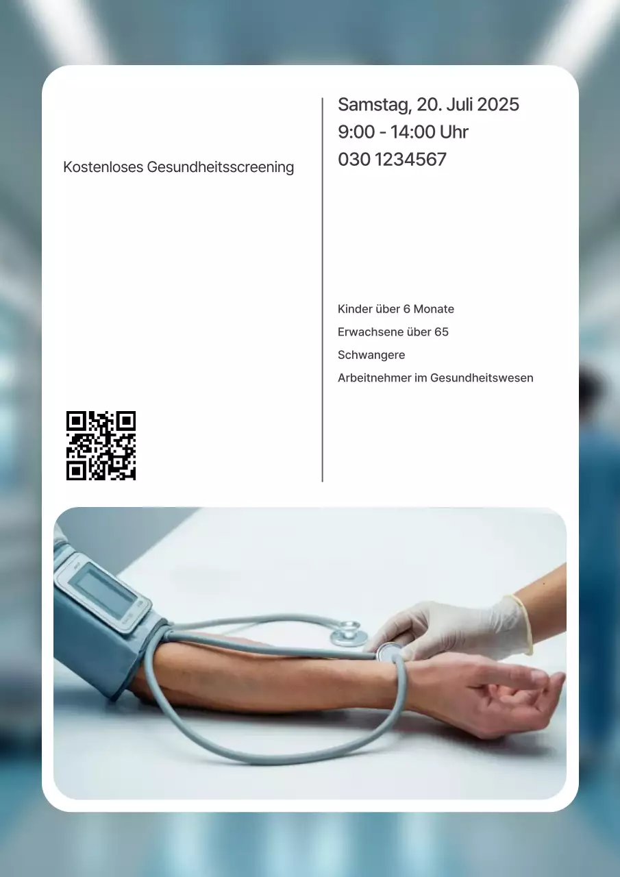 Ankündigungsplakat für weiße moderne Gesundheitsereignisse