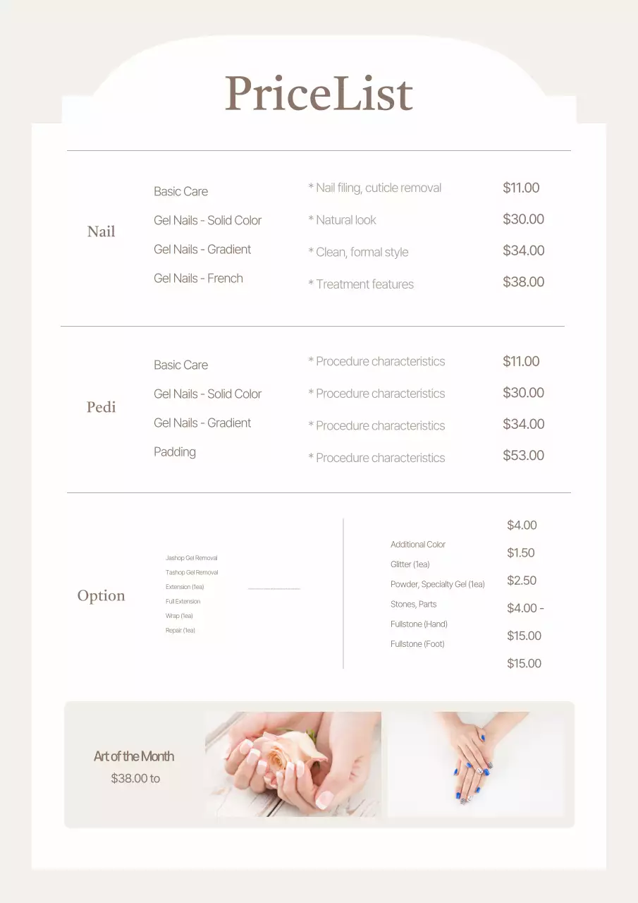 Bảng giá Beige Simple Beauty