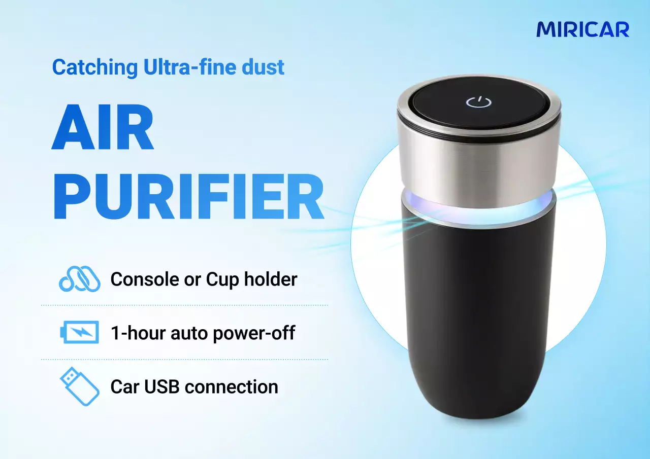 promosi pembersih udara modern biru