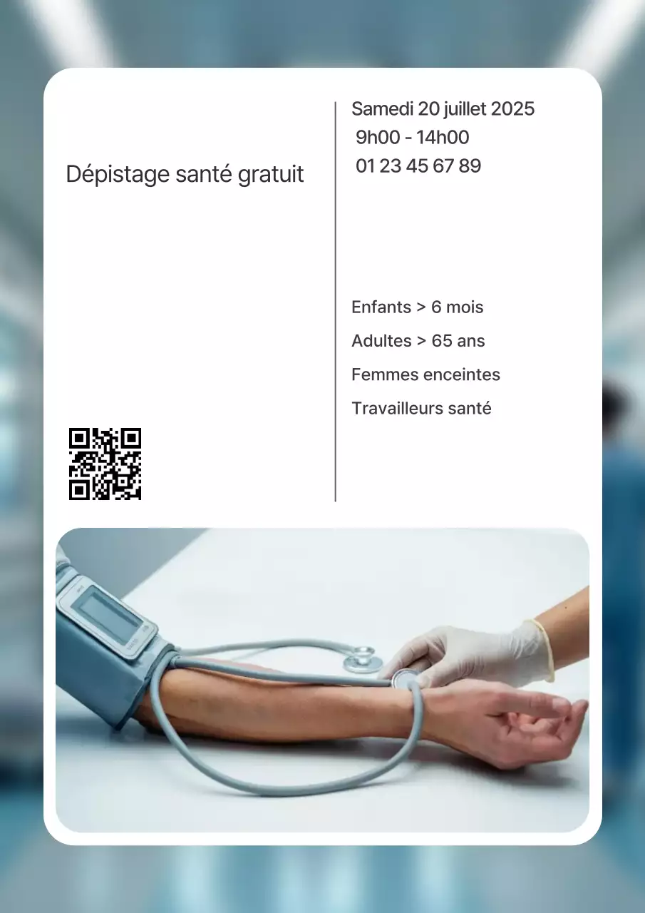 Affiche d'annonce d'événement de santé moderne blanche