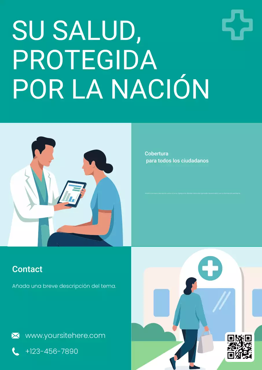 Cartel de anuncio de atención médica moderna y ecológica