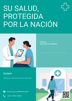 Cartel de anuncio de atención médica moderna y ecológica