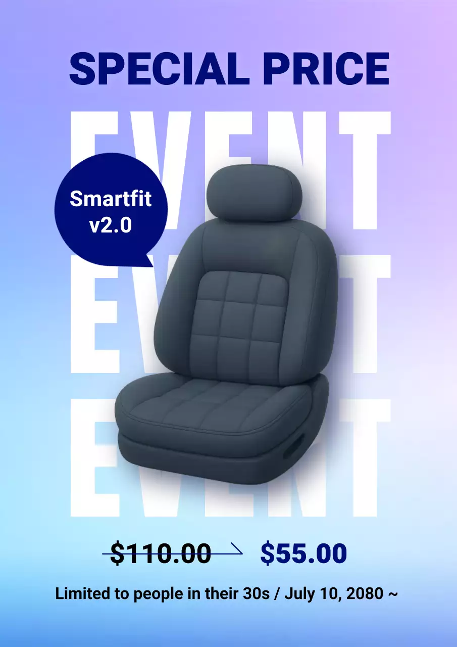 blue modern car seat promotion