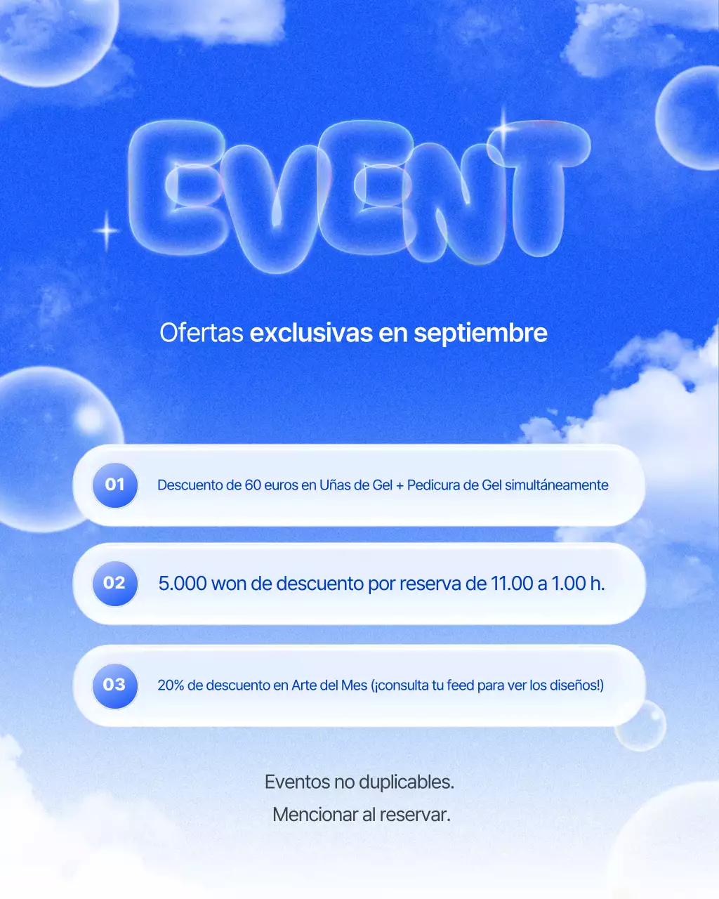 Promoción de eventos de la tienda de uñas Blue's Kitsch