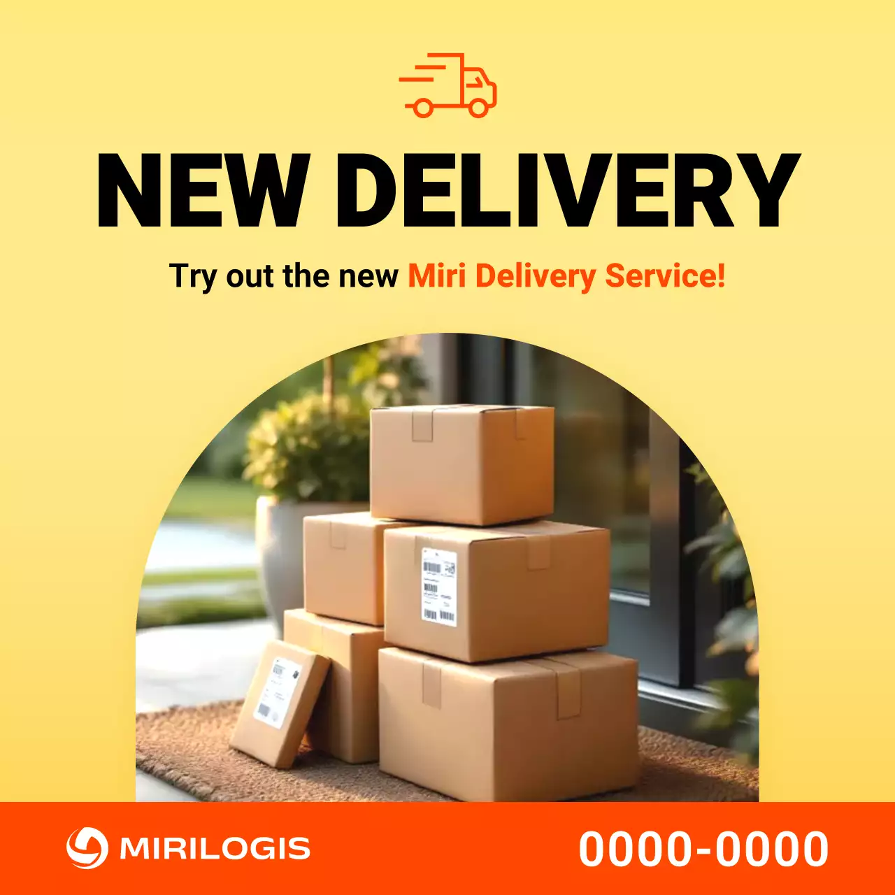 promosi pengiriman modern kuning