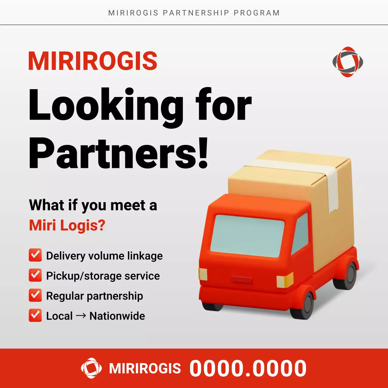 promoção logística moderna vermelha