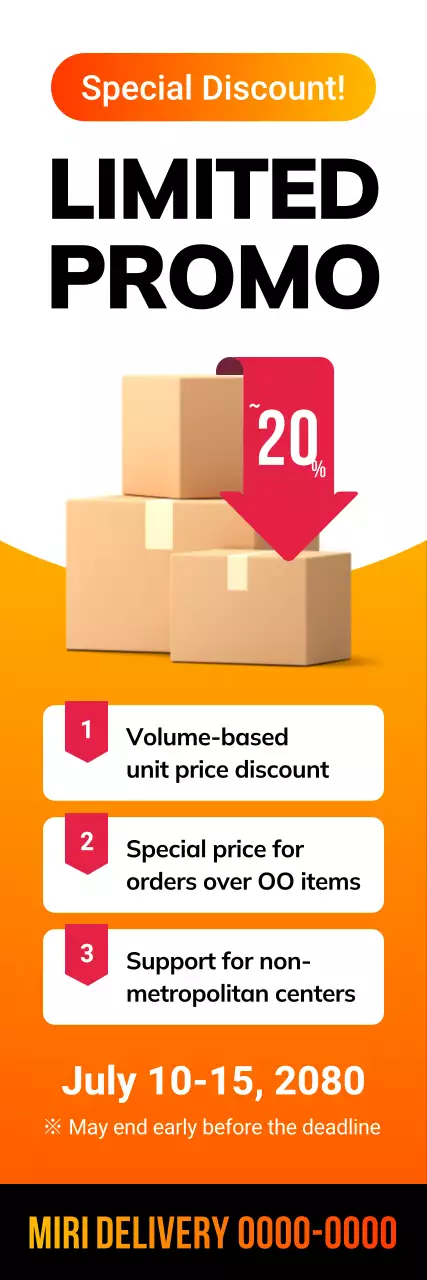 promoção de entrega moderna laranja