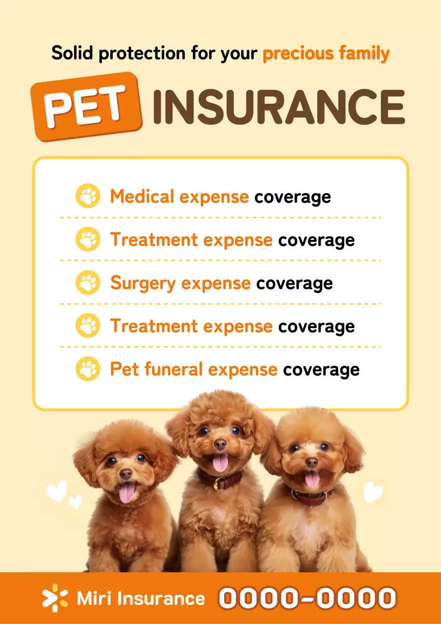 promoção de seguro para animais de estimação laranja moderno