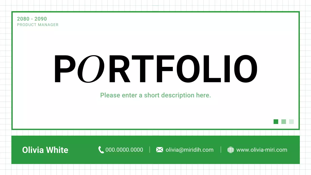 green modern portfolio document