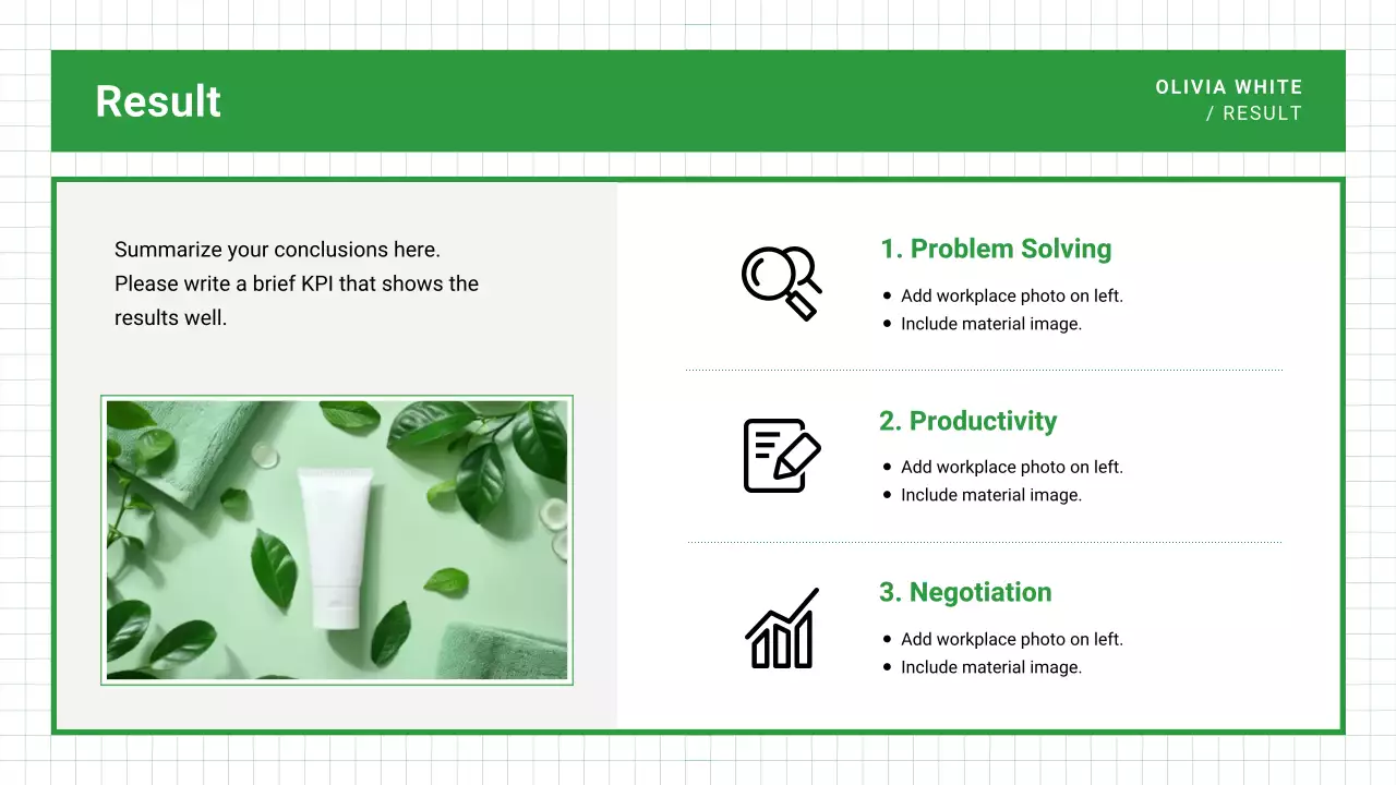 green modern portfolio document