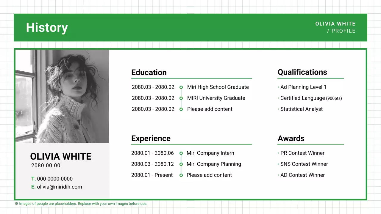 green modern portfolio document