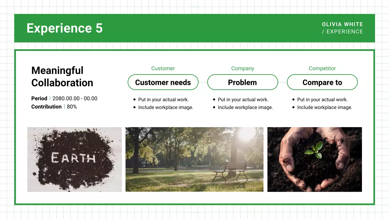 green modern portfolio document