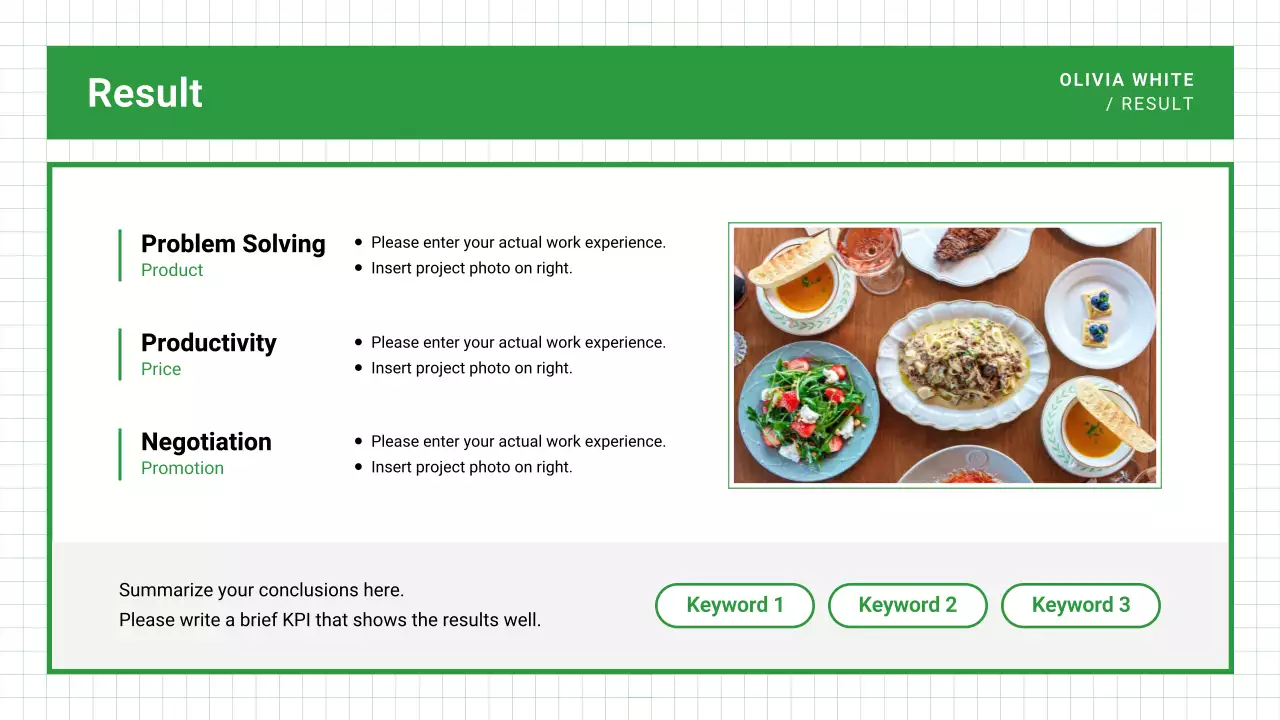 green modern portfolio document