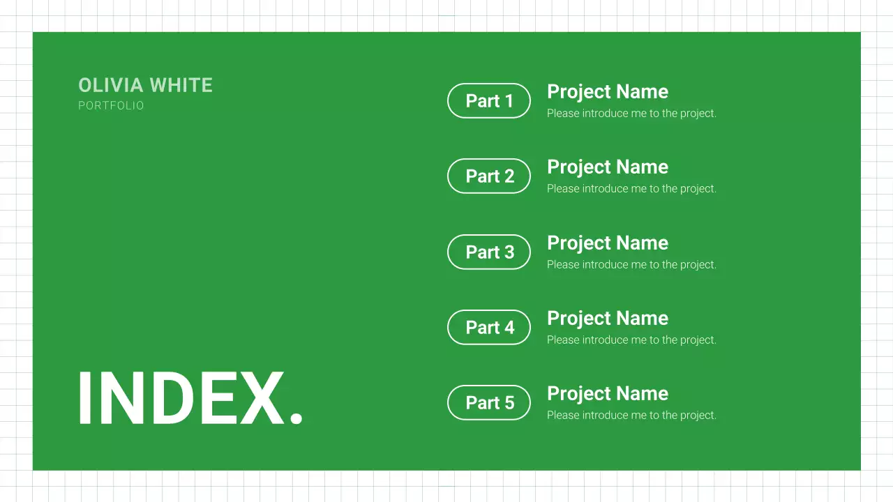 green modern portfolio document