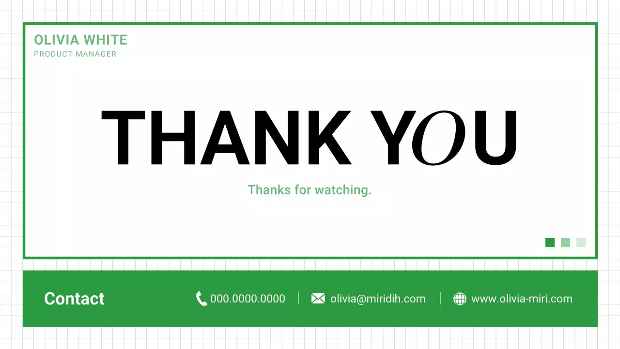 green modern portfolio document