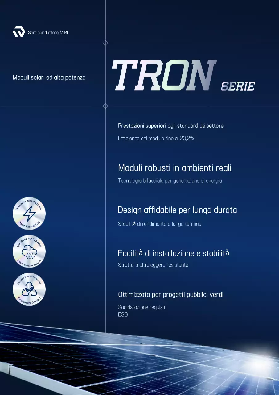 Presentazione dei prodotti solari Blue Modern