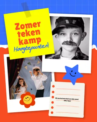 Rode speelse kampfotocollage