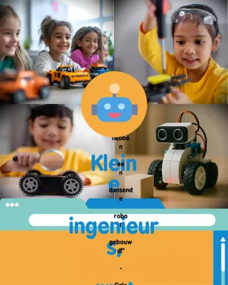 Fotocollage van een Blue Modern Tech-evenement