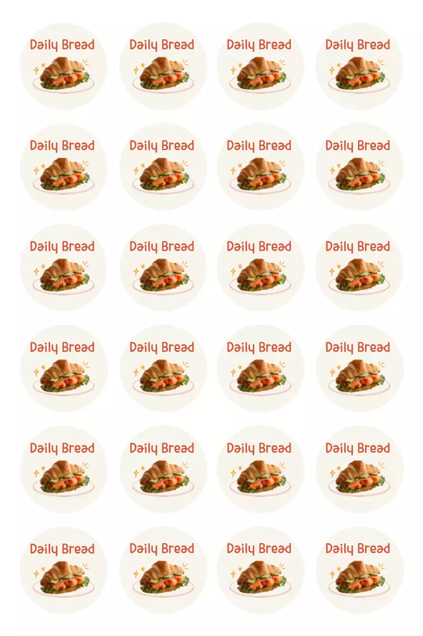 Stiker Toko Roti Lucu Warna Beige