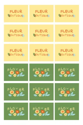 Logo simple et jaune d'un magasin de fleurs