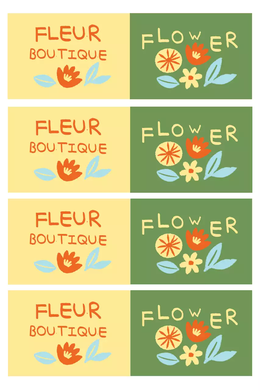 Logo de magasin de fleurs vintage kaki