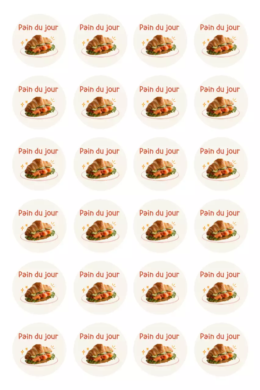 Autocollant beige mignon de boulangerie