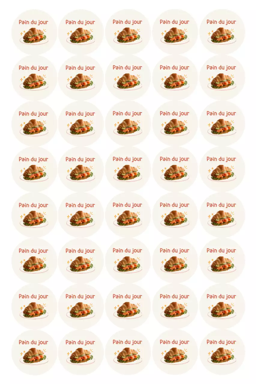 Autocollant beige mignon de boulangerie