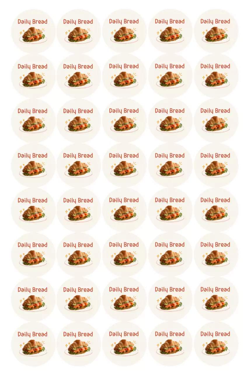 Adesivo de padaria fofo bege