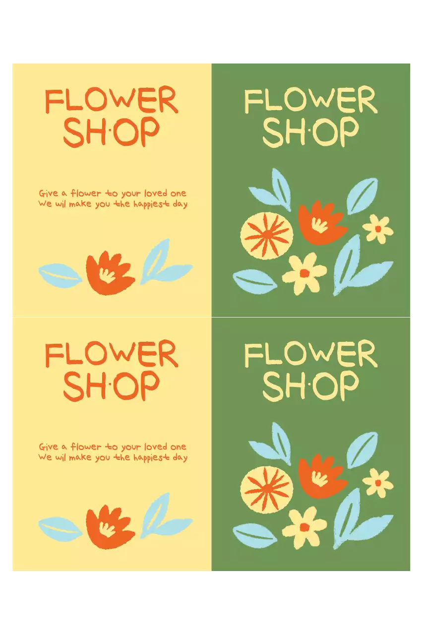 Beige Simple Flower Shop Advertisement