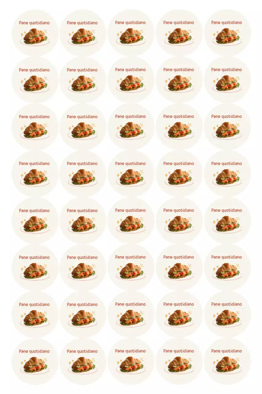 Adesivo beige carino per panetteria