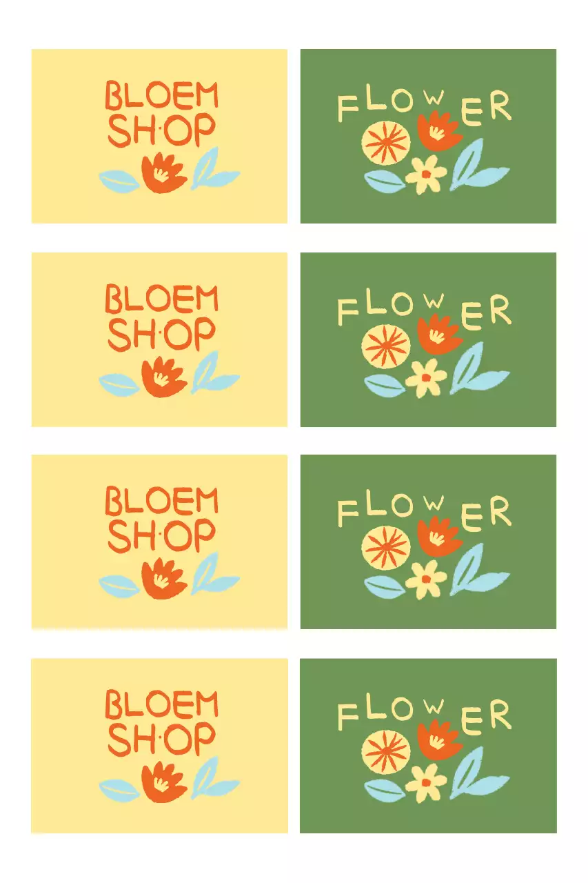 Khaki Vintage Bloemist Visitekaartje