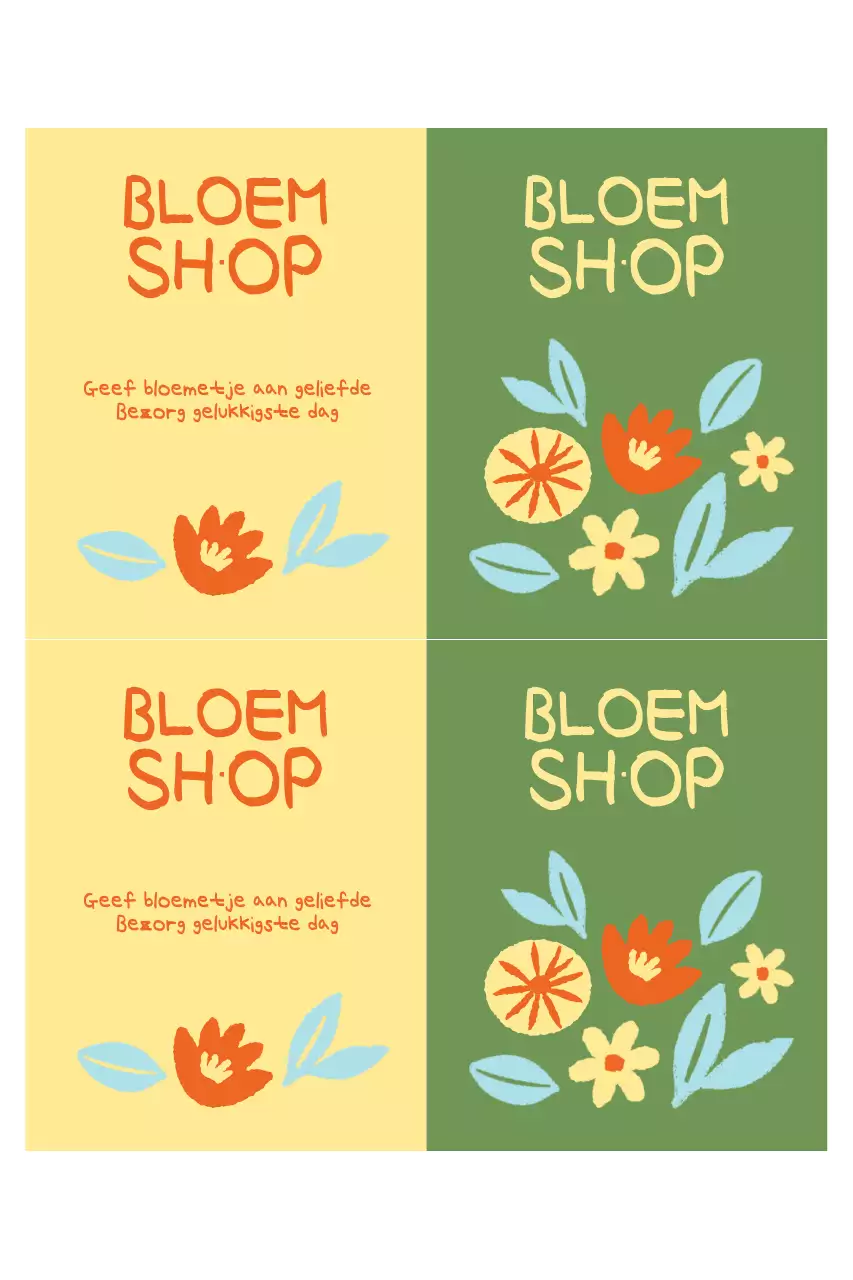 Beige eenvoudige bloemenwinkeladvertentie