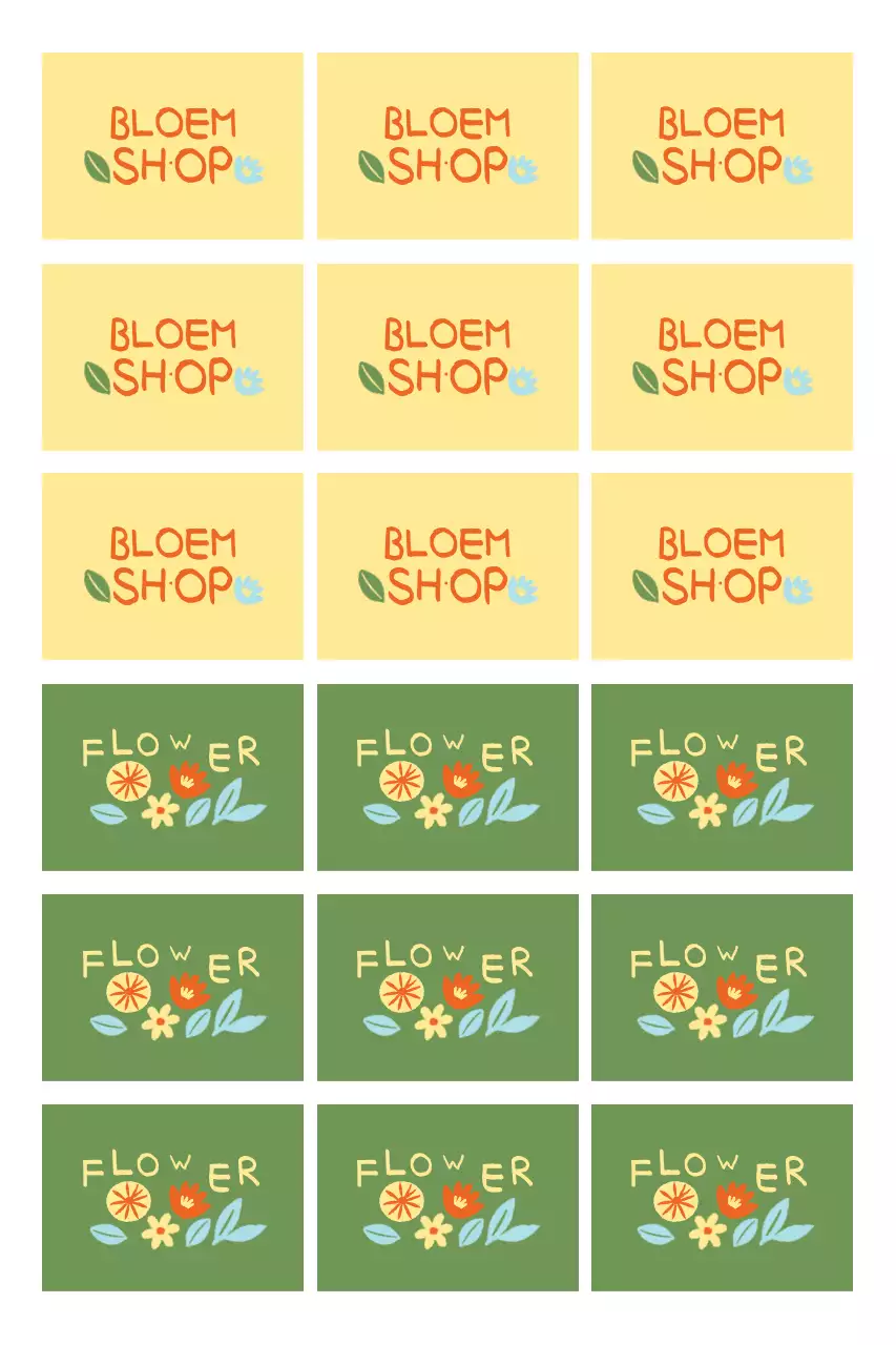 Geel eenvoudig bloemenwinkellogo