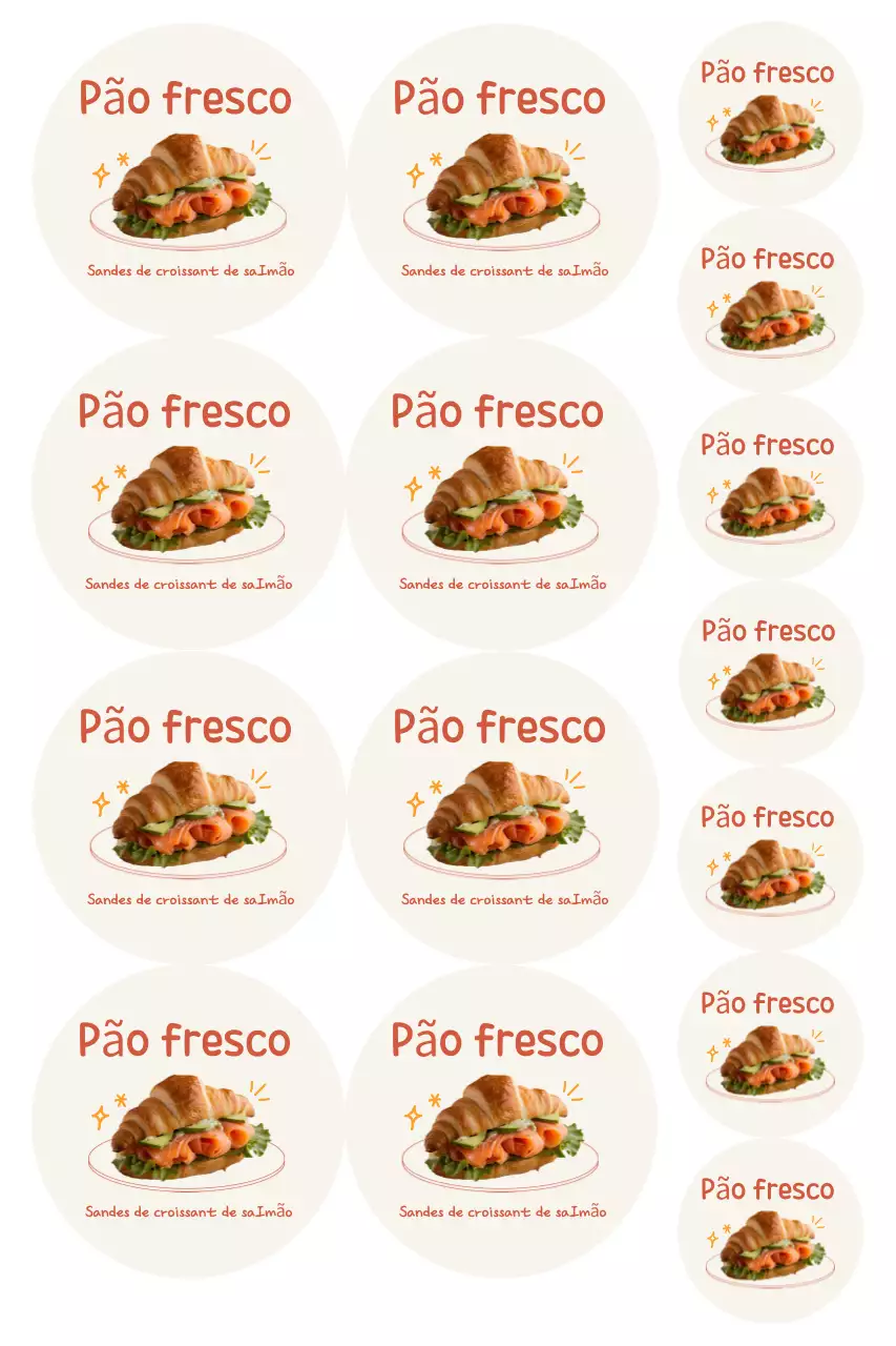 Adesivo de padaria fofo bege
