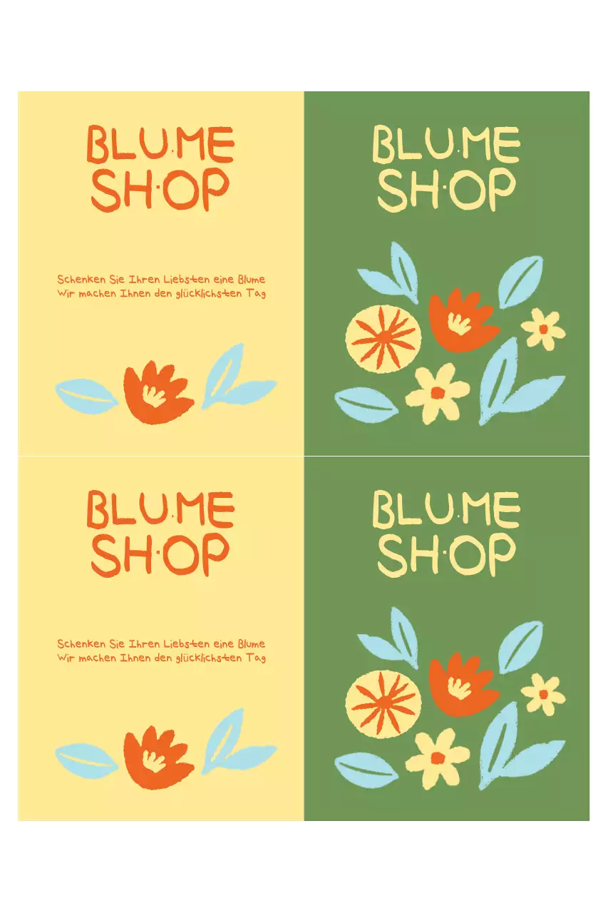 Beige, einfache Blumenladen-Werbung